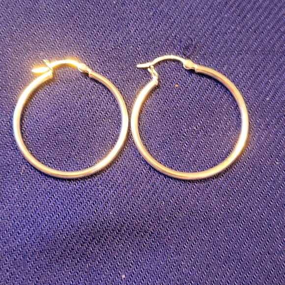3  .925 Sterling Silver 1 1/2" Hoop Earrings - Picture 1 of 3